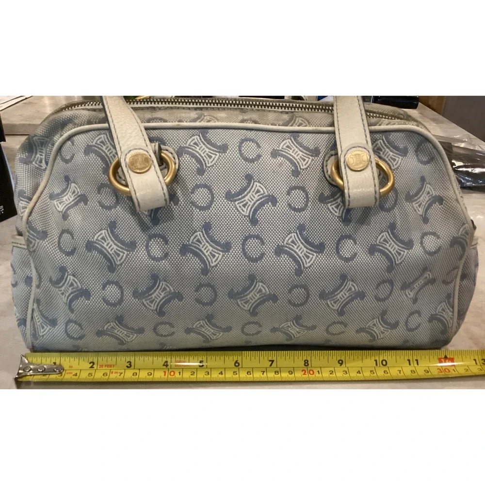 Celine Macadam Boston Bag Satchel Handbag Designer‎ Purse Small